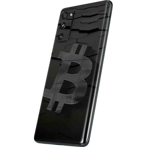 Bitcoin Textured Logo Galaxy S20 Fan Edition Skin