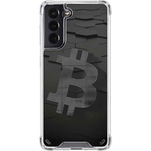 Bitcoin Textured Logo Galaxy S21 5G Clear Case