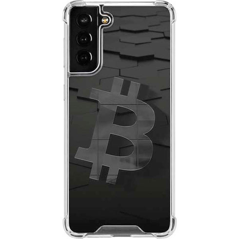 Bitcoin Textured Logo Galaxy S21 FE Clear Case