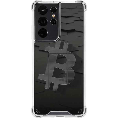 Bitcoin Textured Logo Galaxy S21 Ultra 5G Clear Case