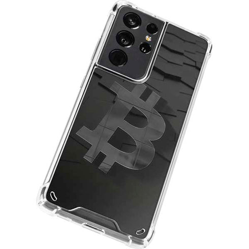 Bitcoin Textured Logo Galaxy S21 Ultra 5G Clear Case