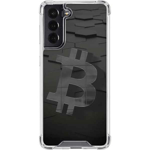 Bitcoin Textured Logo Galaxy S22 Clear Case