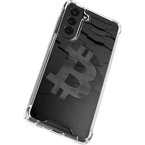 Bitcoin Textured Logo Galaxy S22 Clear Case