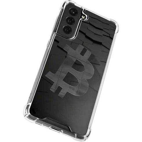 Bitcoin Textured Logo Galaxy S22 Plus Clear Case