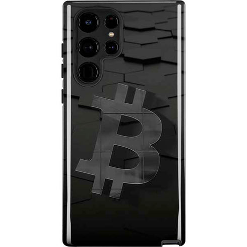 Bitcoin Textured Logo Galaxy S22 Ultra Pro Case