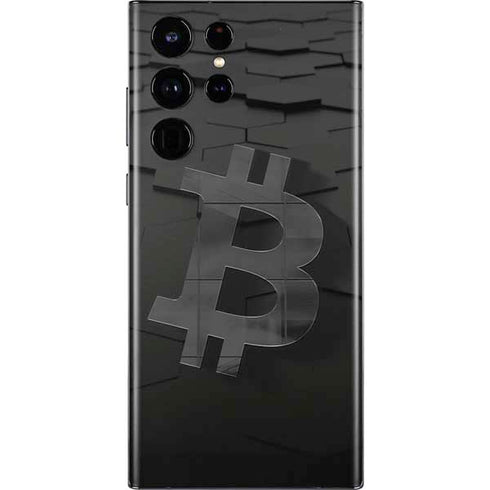 Bitcoin Textured Logo Galaxy S22 Ultra Skin