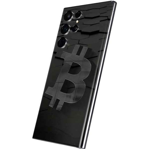 Bitcoin Textured Logo Galaxy S22 Ultra Skin