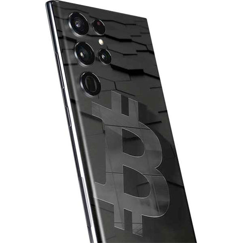 Bitcoin Textured Logo Galaxy S22 Ultra Skin