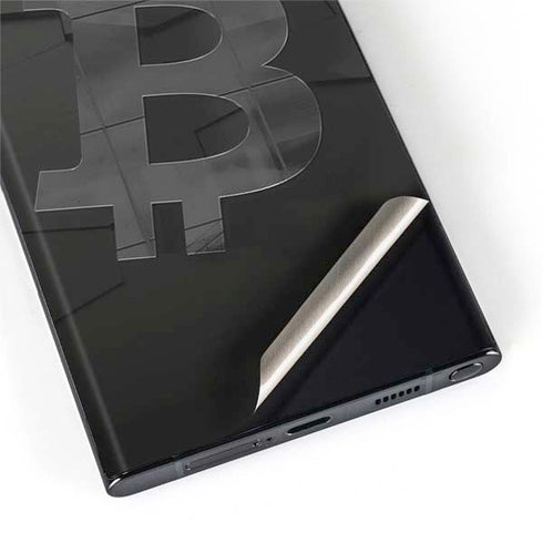 Bitcoin Textured Logo Galaxy S22 Ultra Skin