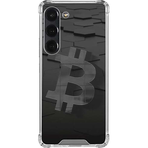 Bitcoin Textured Logo Galaxy S23 Clear Case