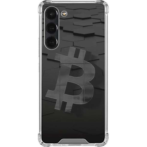 Bitcoin Textured Logo Galaxy S23 Plus Clear Case