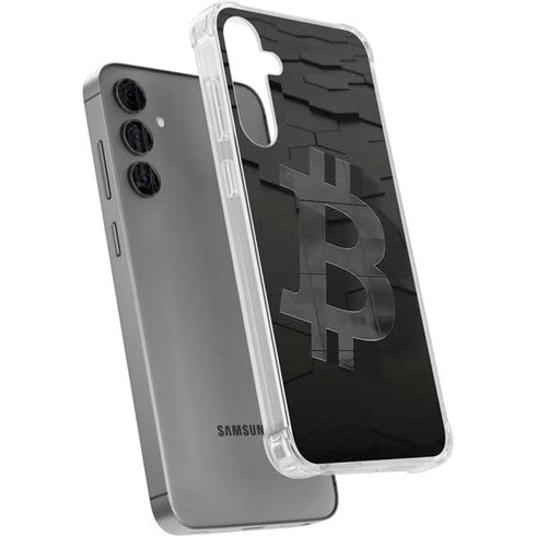 Bitcoin Textured Logo Galaxy S24 Plus Clear Case