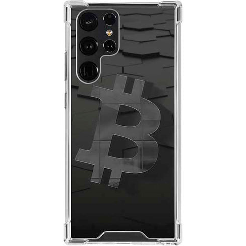 Bitcoin Textured Logo Galaxy S24 Ultra Clear Case