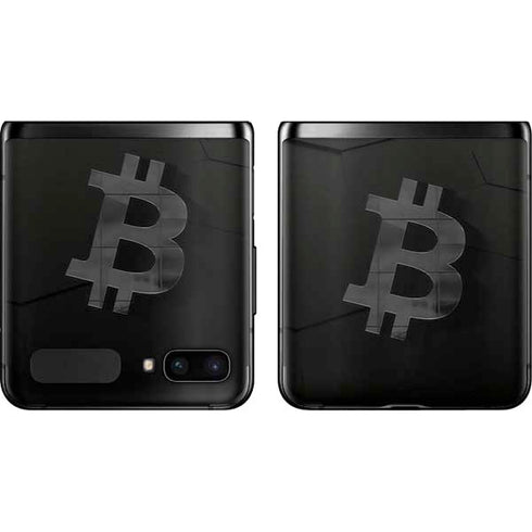 Bitcoin Textured Logo Galaxy Z Flip Skin