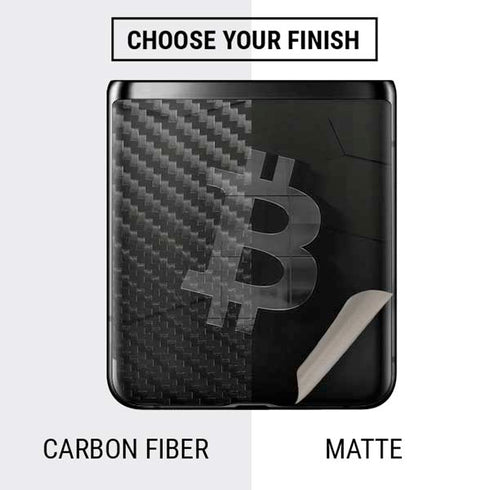 Bitcoin Textured Logo Galaxy Z Flip Skin