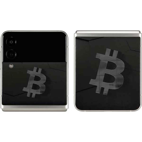 Bitcoin Textured Logo Galaxy Z Flip3 5G Skin