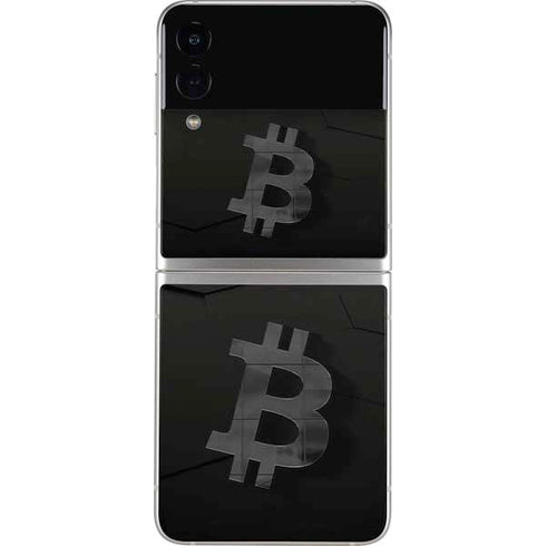 Bitcoin Textured Logo Galaxy Z Flip3 5G Skin