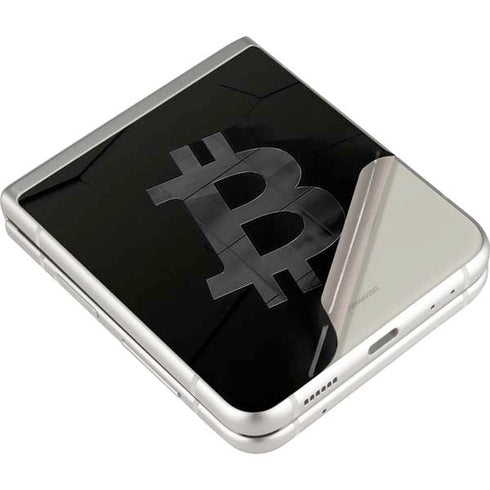 Bitcoin Textured Logo Galaxy Z Flip3 5G Skin