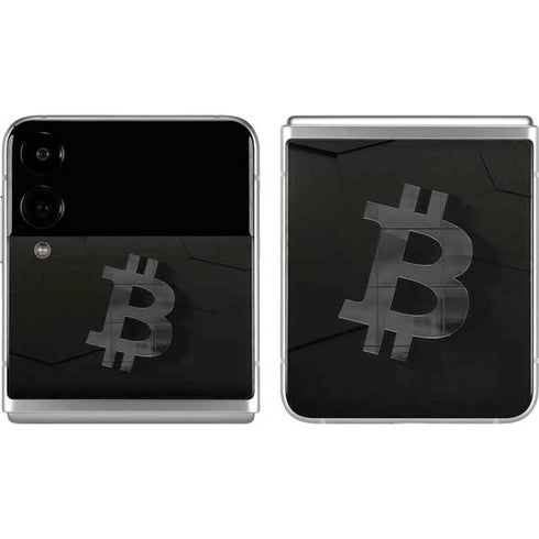 Bitcoin Textured Logo Galaxy Z Flip4 5G Skin