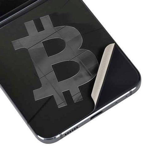 Bitcoin Textured Logo Galaxy Z Flip5 5G Skin