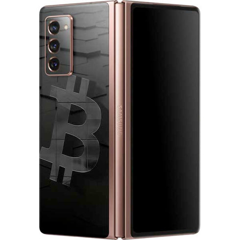 Bitcoin Textured Logo Galaxy Z Fold2 5G Skin
