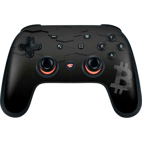 Bitcoin Textured Logo Google Stadia Controller Skin