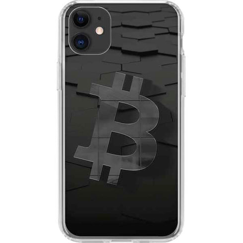 Bitcoin Textured Logo iPhone 11 Clear Case