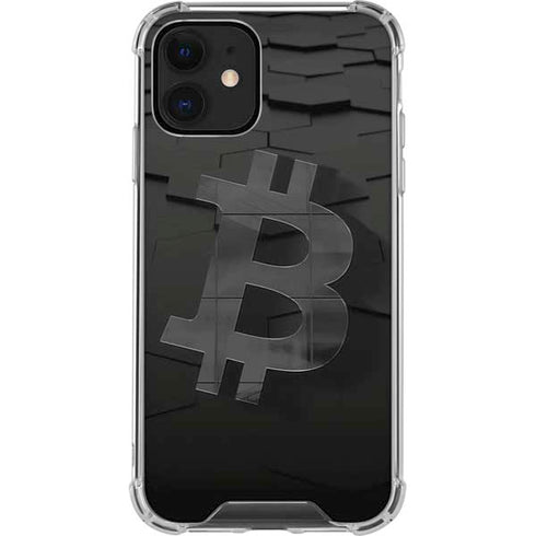 Bitcoin Textured Logo iPhone 12 Clear Case
