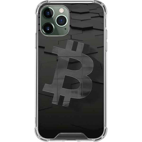 Bitcoin Textured Logo iPhone 12 Pro Clear Case