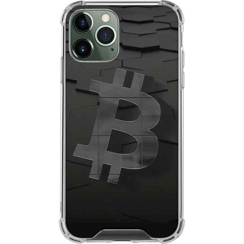 Bitcoin Textured Logo iPhone 12 Pro Max Clear Case