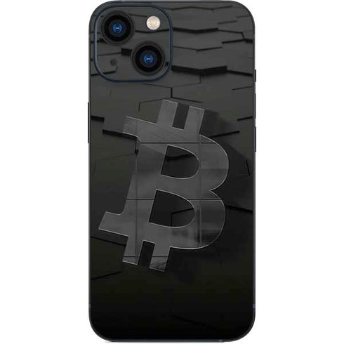 Bitcoin Textured Logo iPhone 13 Mini Skin