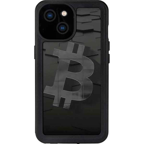 Bitcoin Textured Logo iPhone 13 Mini Waterproof Case