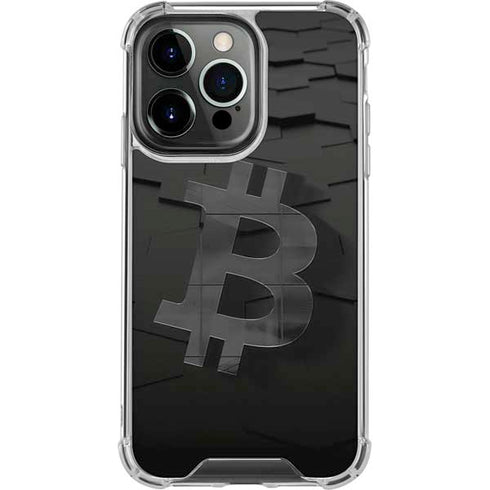 Bitcoin Textured Logo iPhone 13 Pro Clear Case