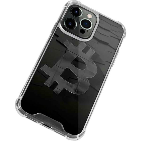 Bitcoin Textured Logo iPhone 13 Pro Clear Case