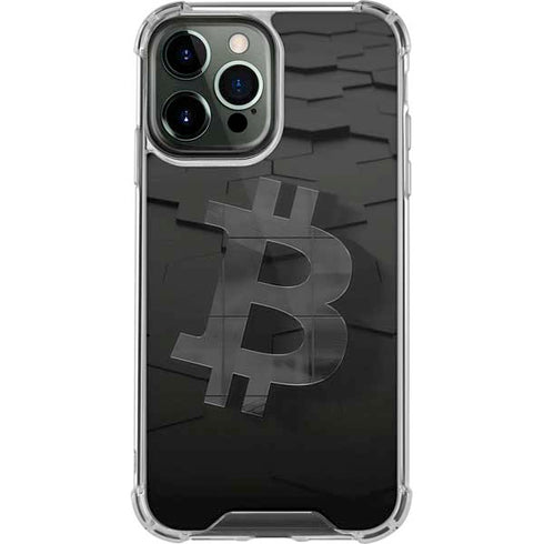 Bitcoin Textured Logo iPhone 13 Pro Max Clear Case