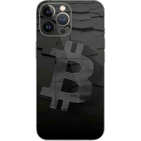 Bitcoin Textured Logo iPhone 13 Pro Max Skin