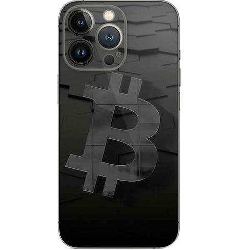 Bitcoin Textured Logo iPhone 13 Pro Skin