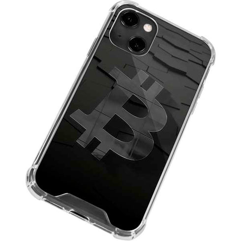 Bitcoin Textured Logo iPhone 14 Clear Case