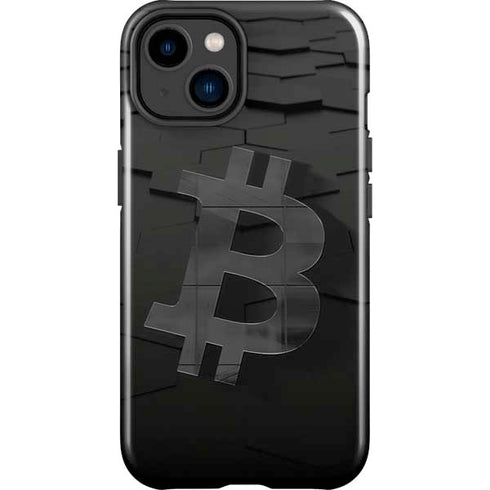 Bitcoin Textured Logo iPhone 14 Plus Impact Case