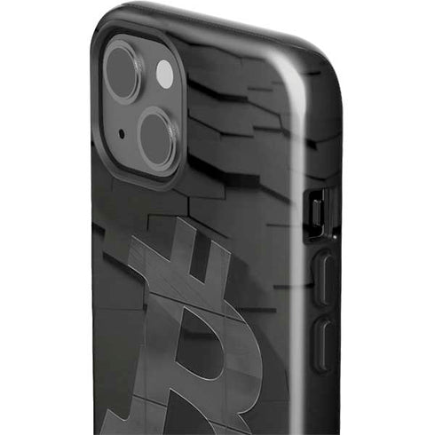 Bitcoin Textured Logo iPhone 15 Plus Impact Case