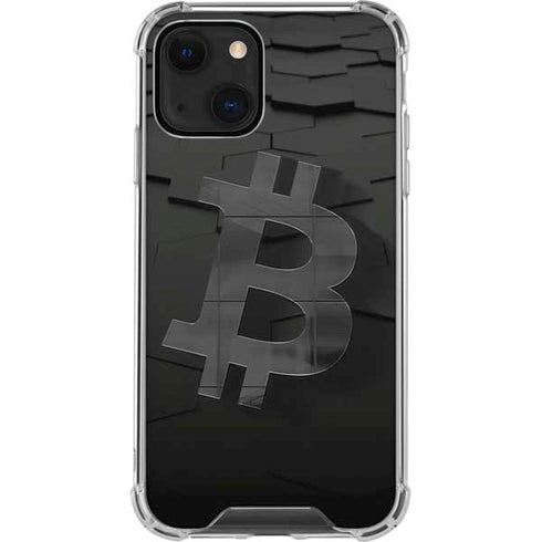 Bitcoin Textured Logo iPhone 14 Plus Clear Case