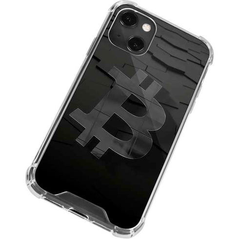 Bitcoin Textured Logo iPhone 14 Plus Clear Case