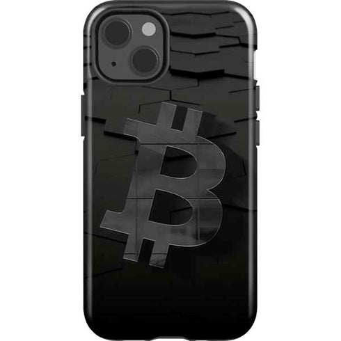 Bitcoin Textured Logo iPhone 14 Impact Case