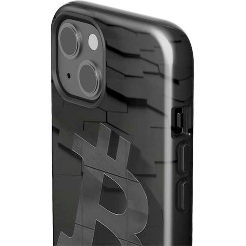 Bitcoin Textured Logo iPhone 14 Impact Case