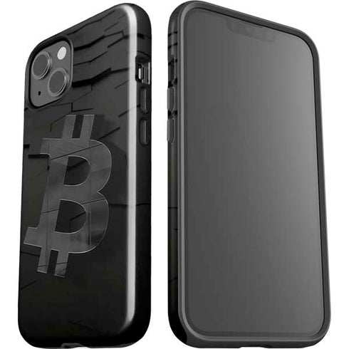 Bitcoin Textured Logo iPhone 14 Impact Case