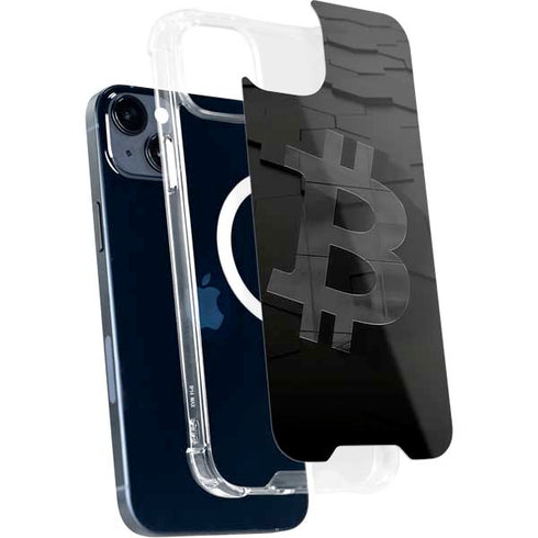 Bitcoin Textured Logo iPhone 15 Plus MagSafe Case