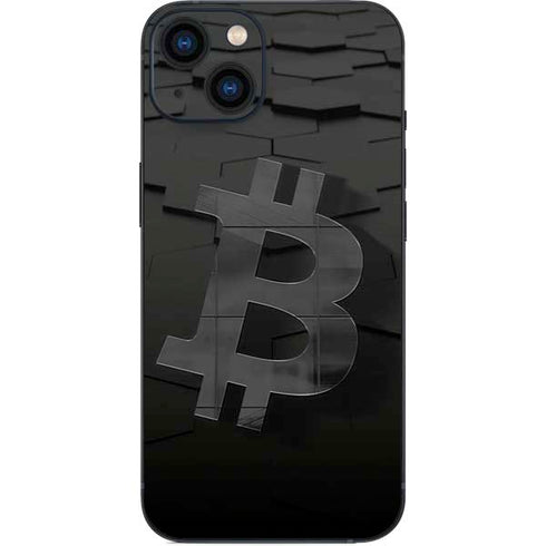 Bitcoin Textured Logo iPhone 14 Plus Skin