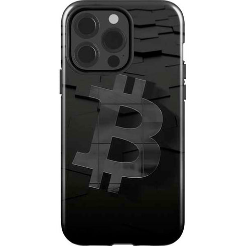 Bitcoin Textured Logo iPhone 14 Pro Impact Case