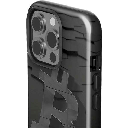 Bitcoin Textured Logo iPhone 14 Pro Impact Case
