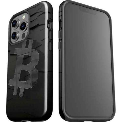 Bitcoin Textured Logo iPhone 14 Pro Impact Case